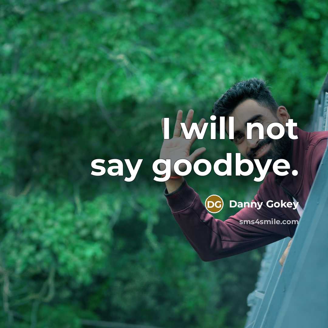 “I will not say goodbye.…” quote by Danny Gokey