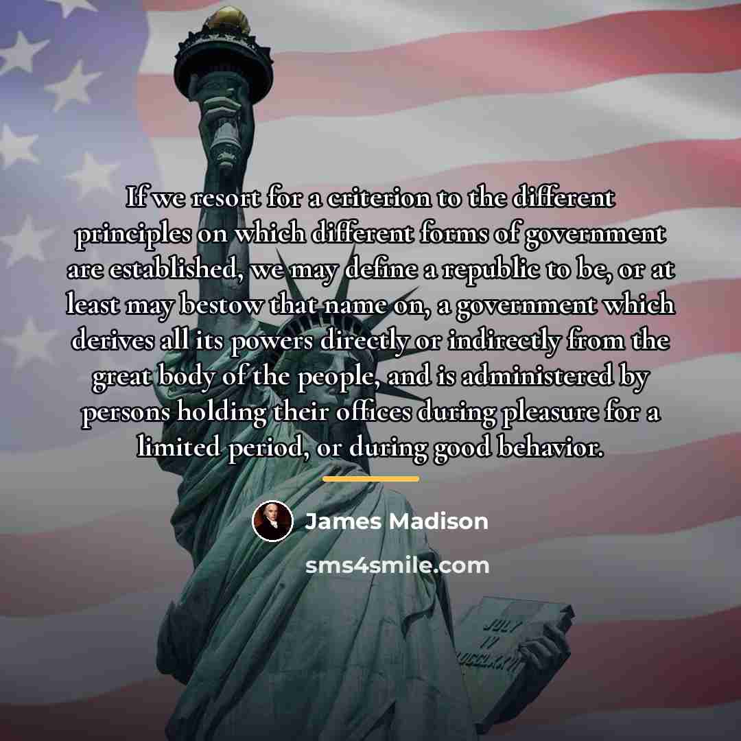 “If we resort for a criterion to the different principles…” quote by James Madison