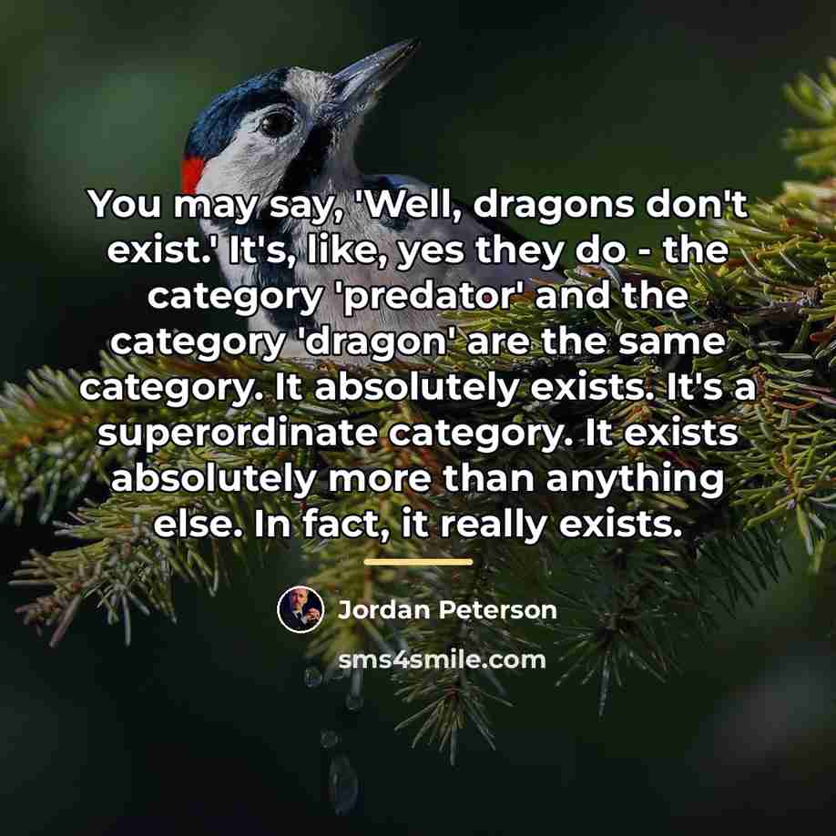 “You may say, 'Well, dragons don't exist.' It's, like, yes…” quote by Jordan Peterson