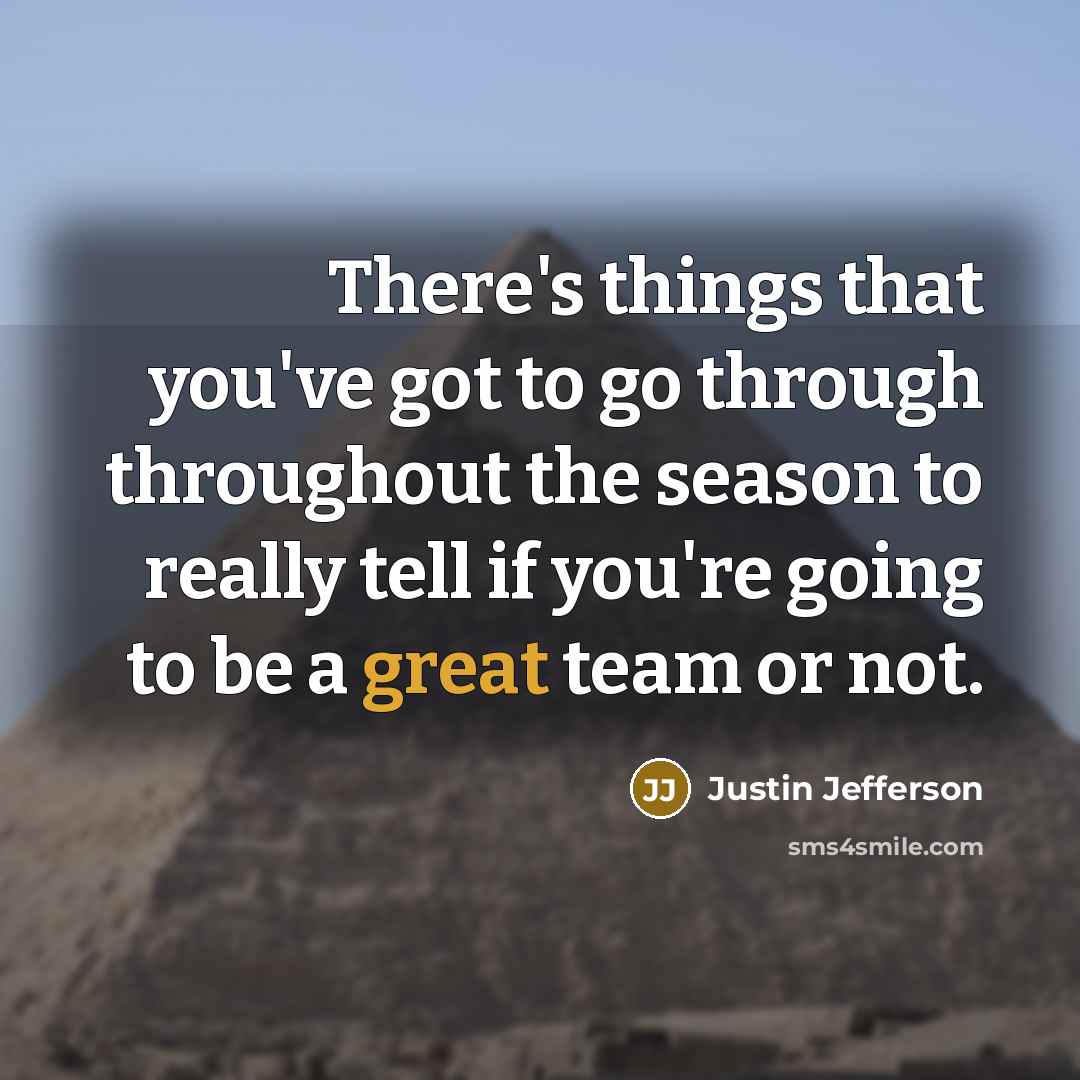 “There's things that you've got to go through throughout the…” quote by Justin Jefferson