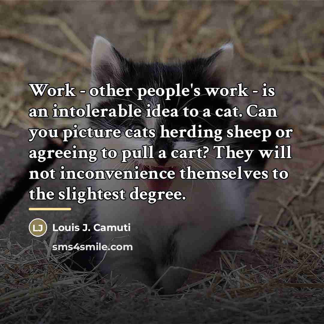 “Work - other people's work - is an intolerable idea…” quote by Louis J. Camuti