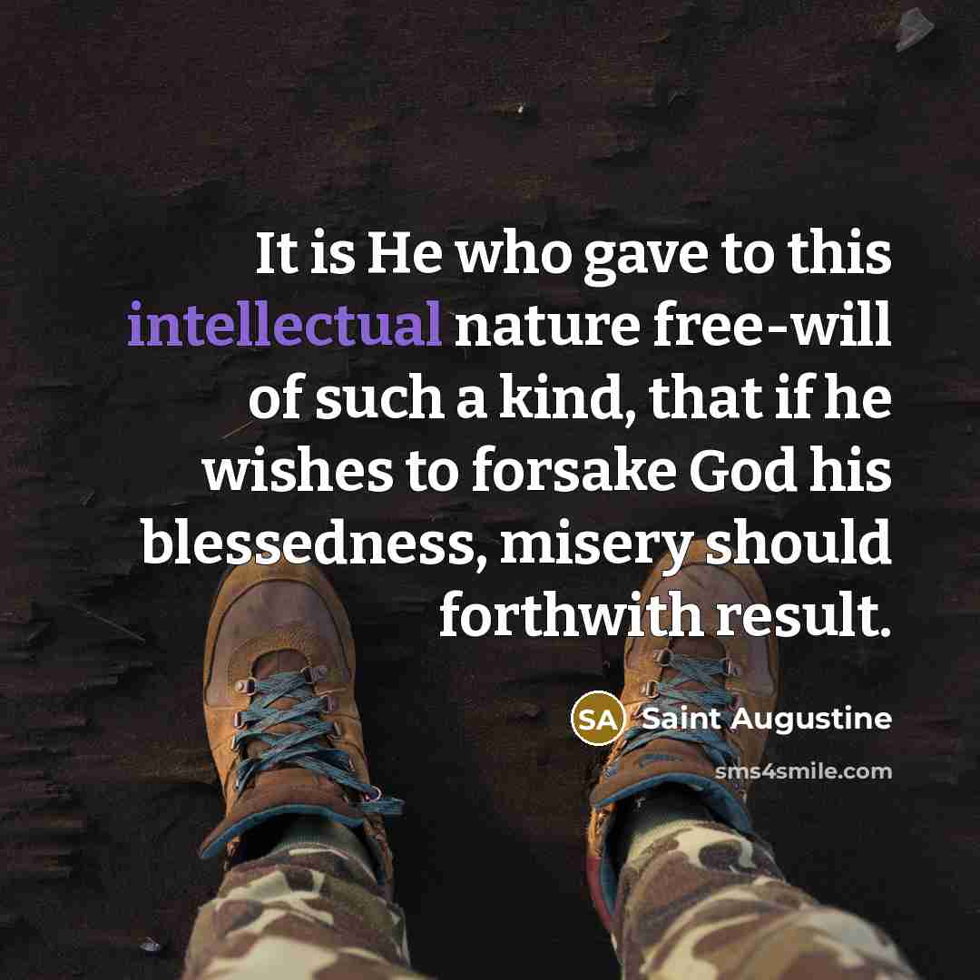 “It is He who gave to this intellectual nature free-will…” quote by Saint Augustine