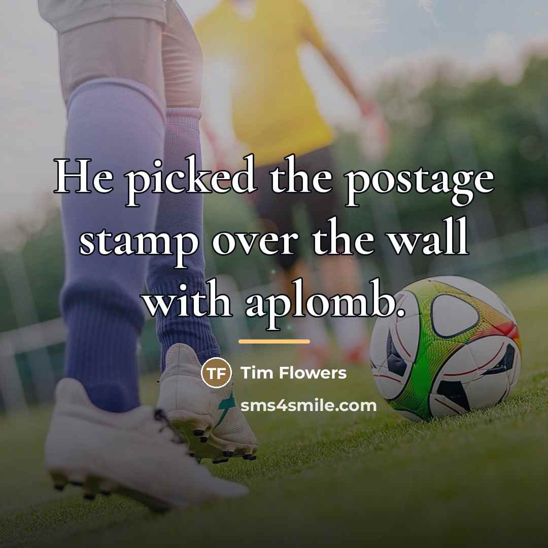“He picked the postage stamp over the wall with aplomb.…” quote by Tim Flowers