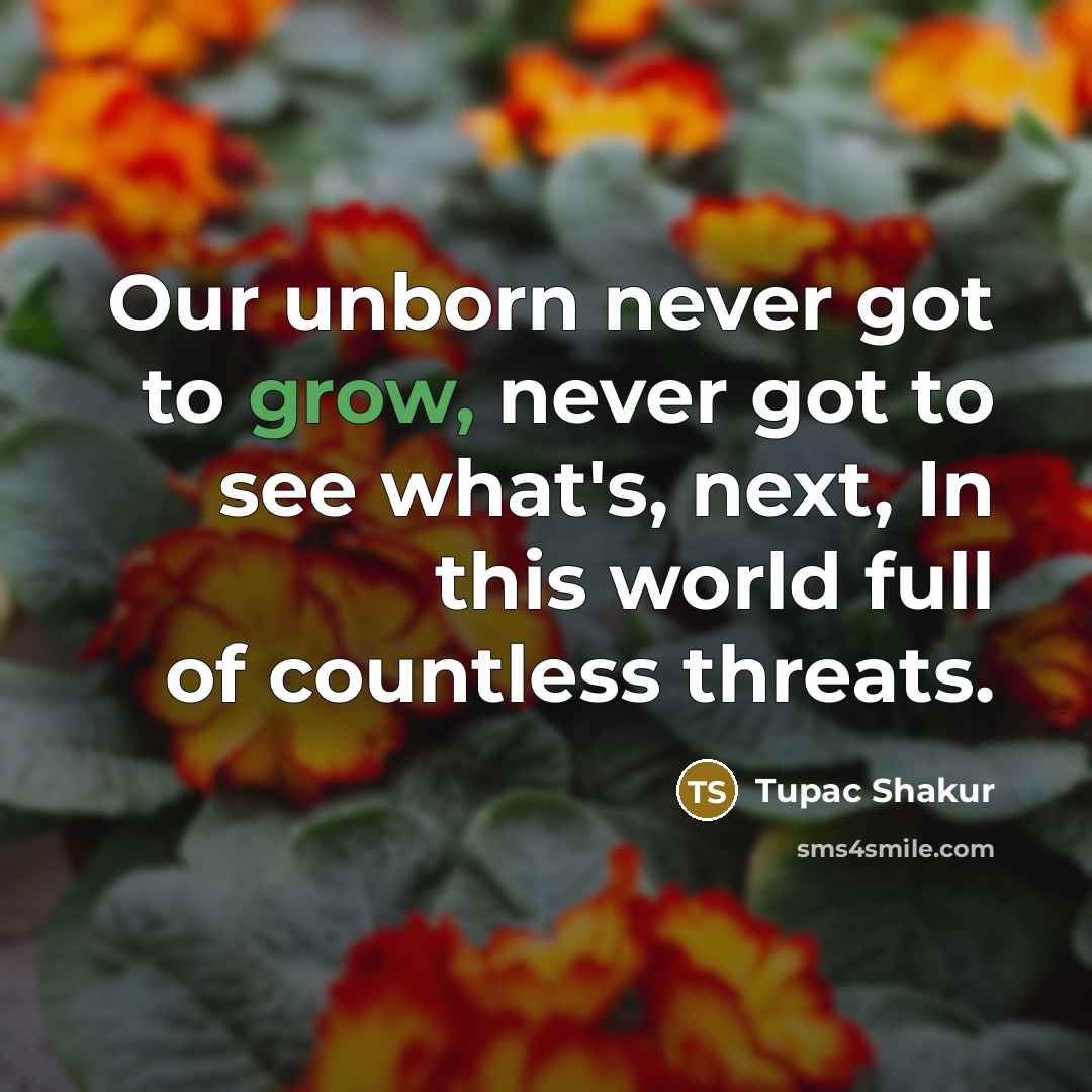 “Our unborn never got to grow, never got to see…” quote by Tupac Shakur