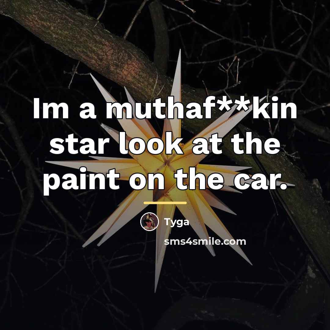 “Im a muthaf**kin star look at the paint on the…” quote by Tyga