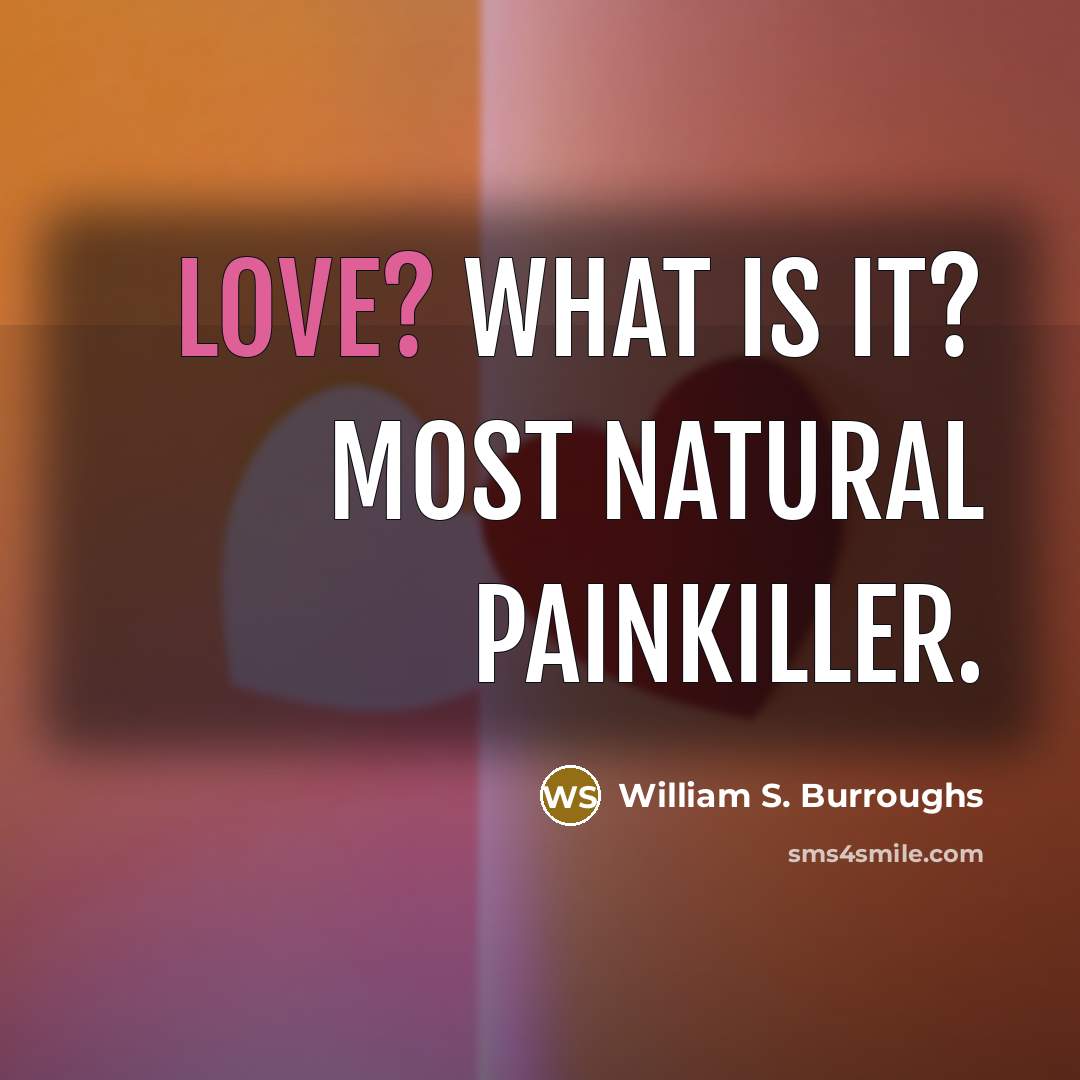 “Love? What is it? Most natural painkiller.…” quote by William S. Burroughs