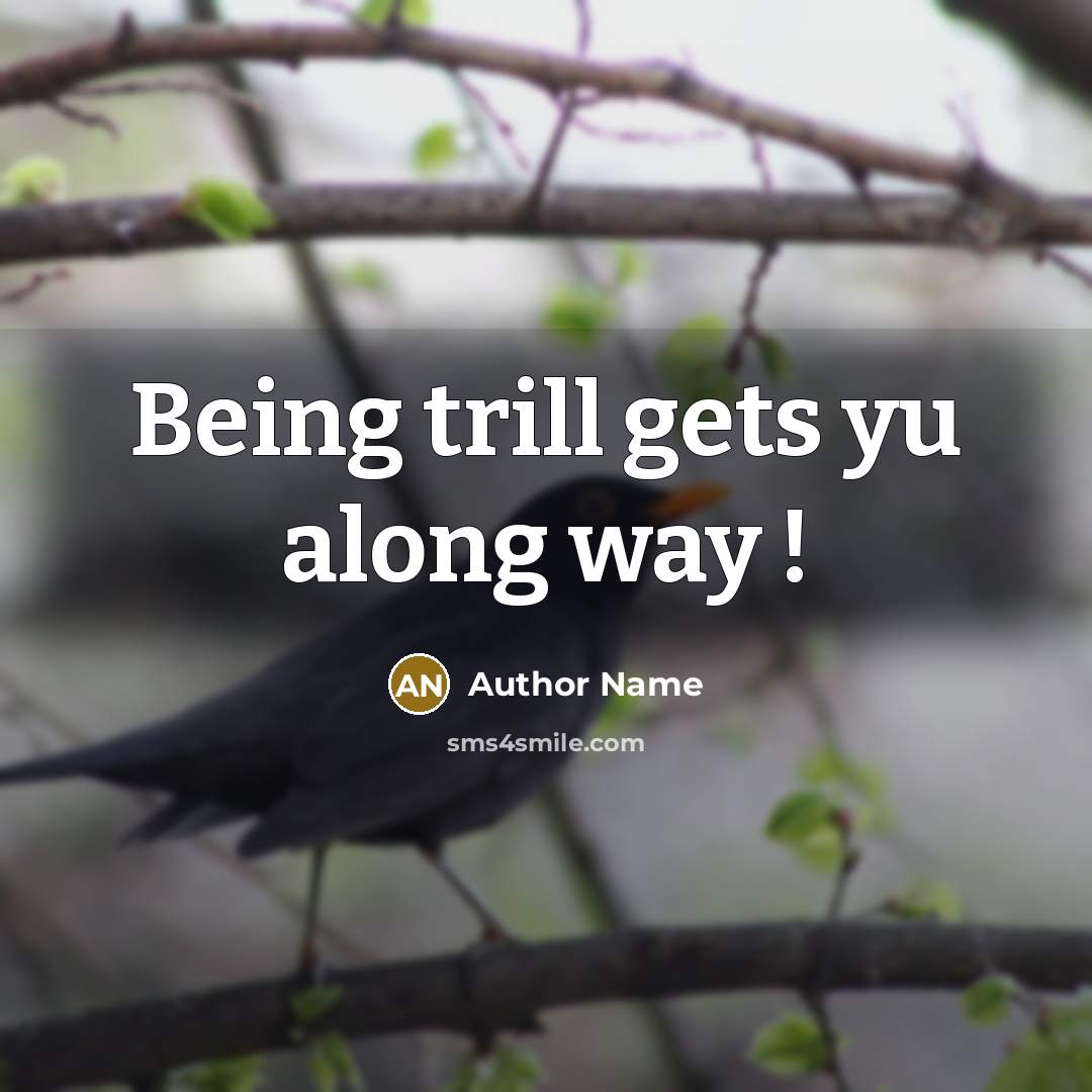 “Being trill gets yu along way !…” quote by Author Name