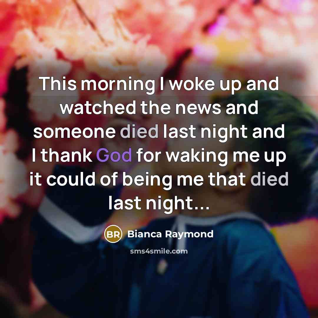 “This morning I woke up and watched the news and…” quote by Bianca Raymond