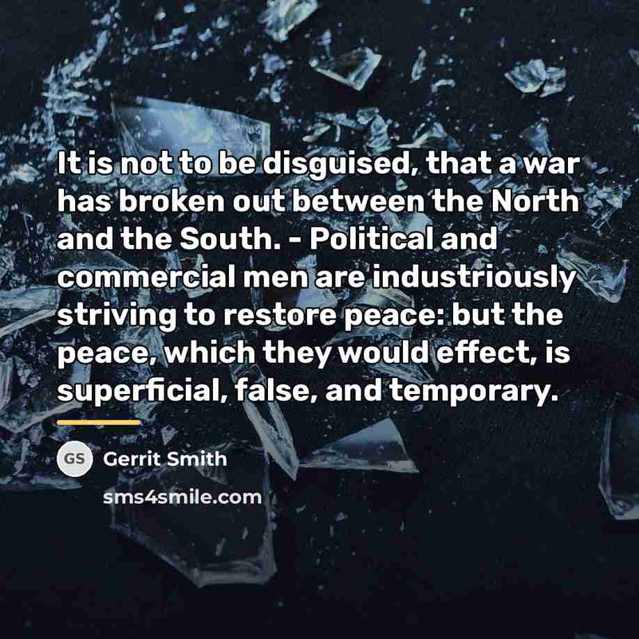 “It is not to be disguised, that a war has…” quote by Gerrit Smith