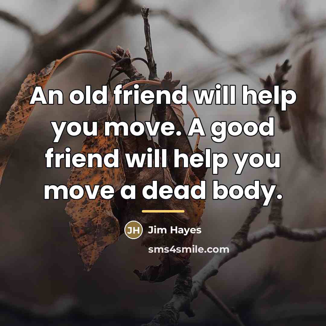 “An old friend will help you move. A good friend…” quote by Jim Hayes