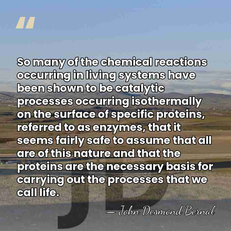 So many of the chemical reactions occurring in living systems have been&hellip; - John Desmond Bernal