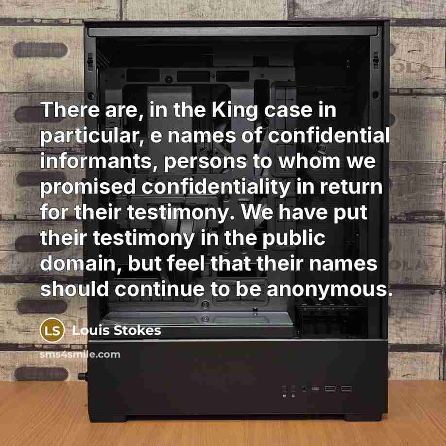 “There are, in the King case in particular, e names…” quote by Louis Stokes