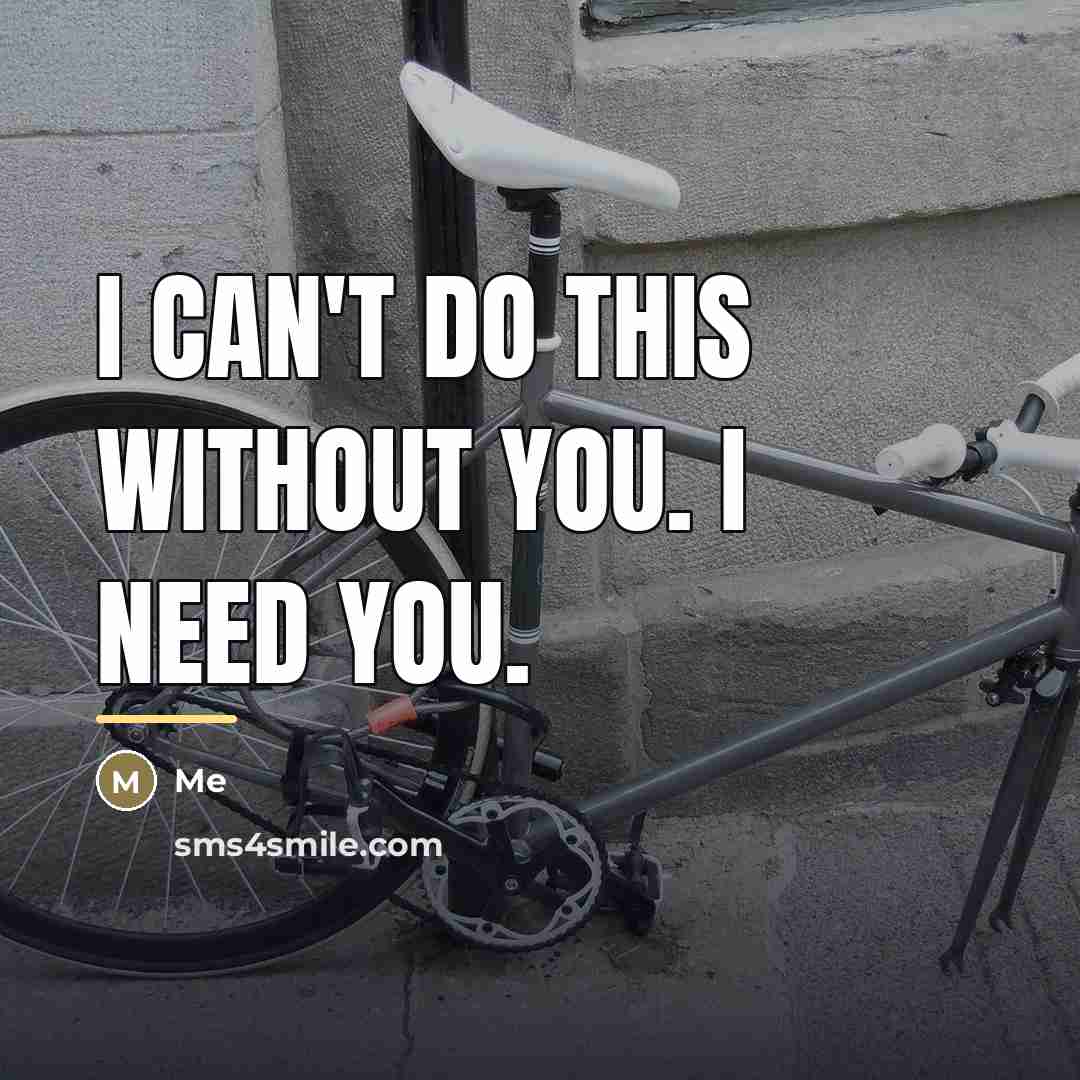 “I can't do this without you. I need you.…” quote by Me