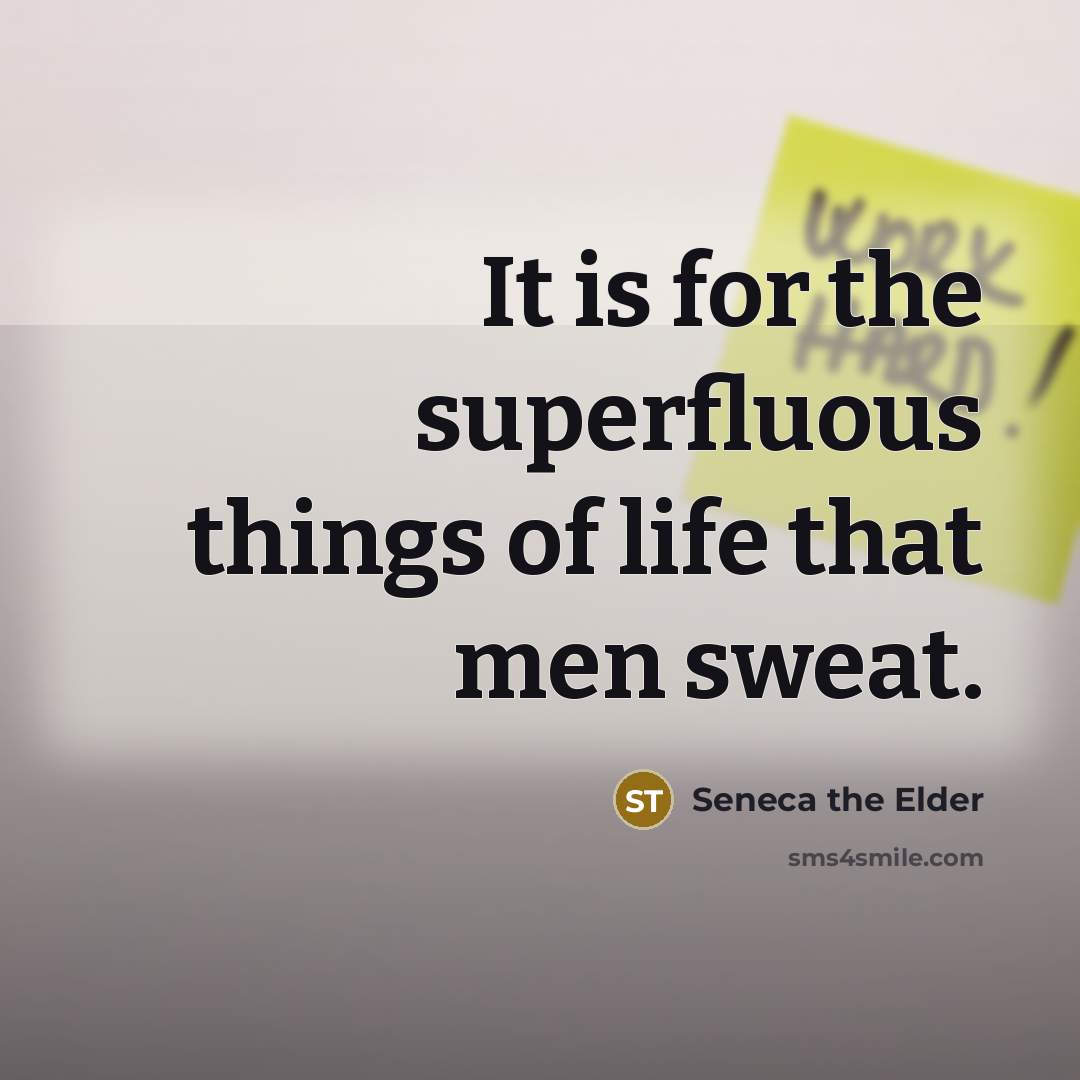 “It is for the superfluous things of life that men…” quote by Seneca the Elder