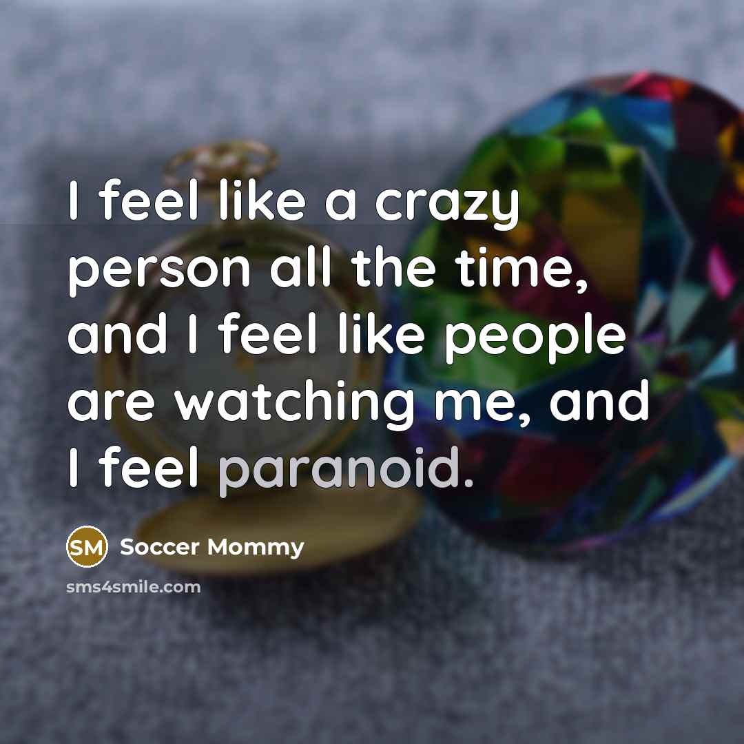 “I feel like a crazy person all the time, and…” quote by Soccer Mommy