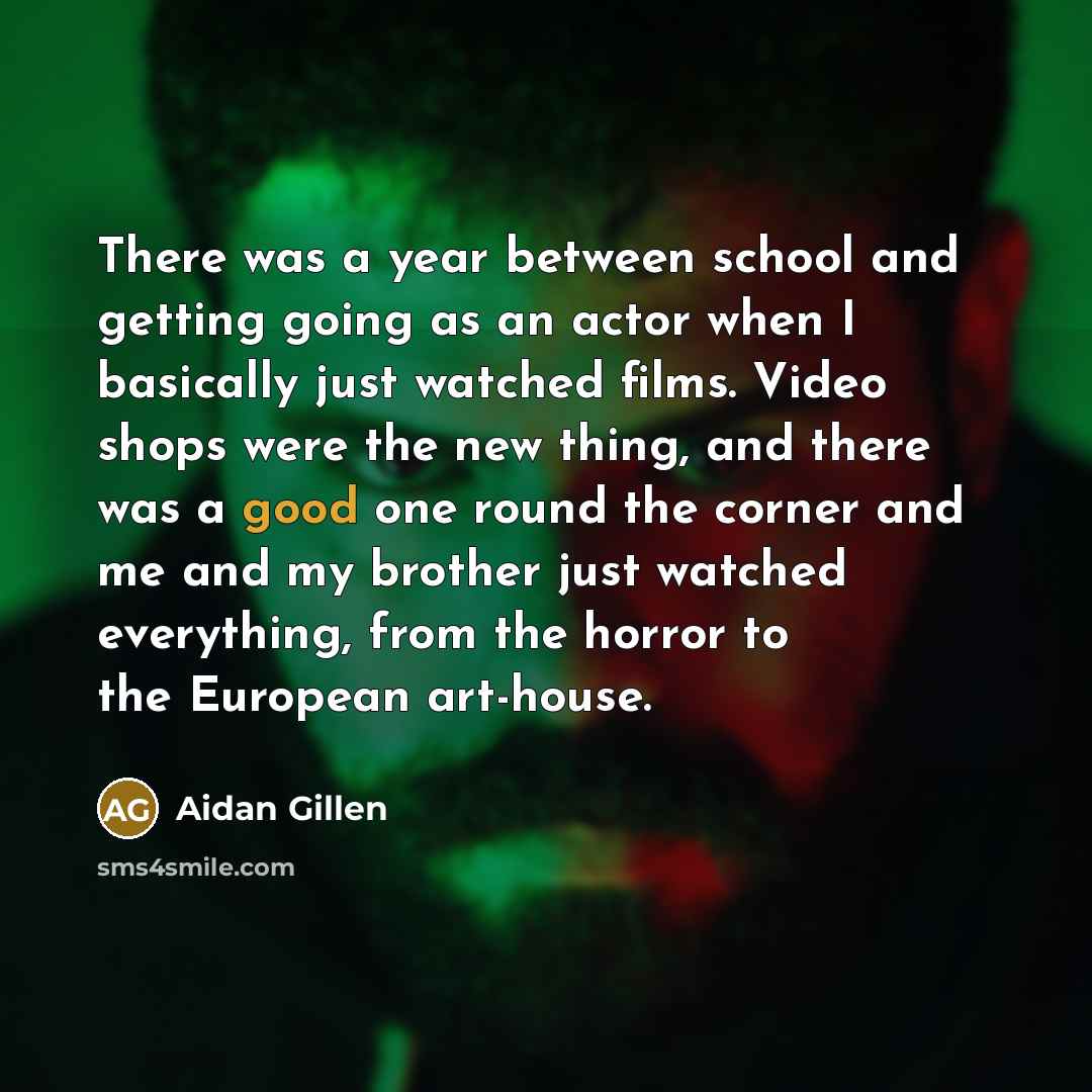 “There was a year between school and getting going as…” quote by Aidan Gillen