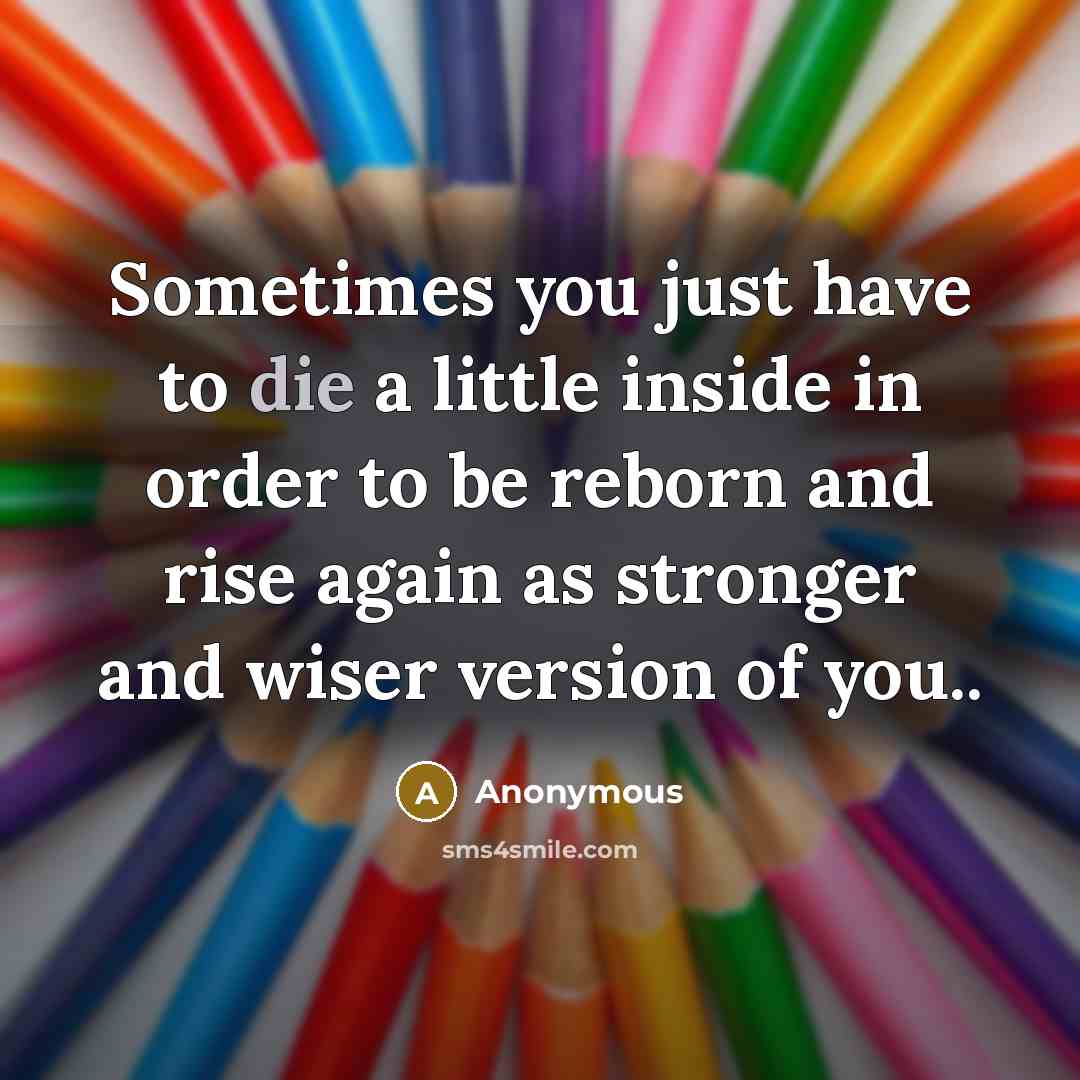 “Sometimes you just have to die a little inside in…” quote by Anonymous