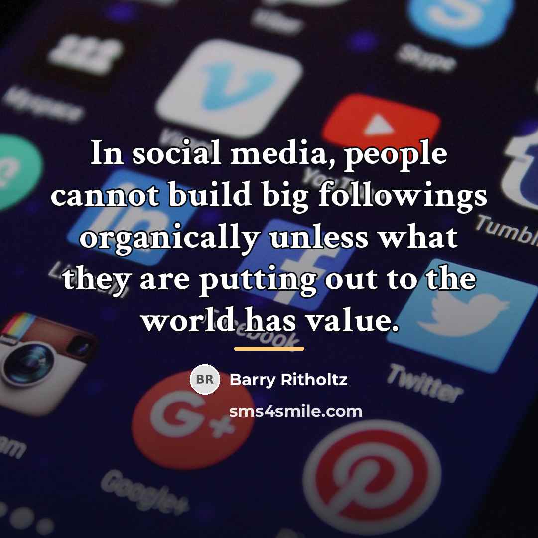 “In social media, people cannot build big followings organically unless…” quote by Barry Ritholtz