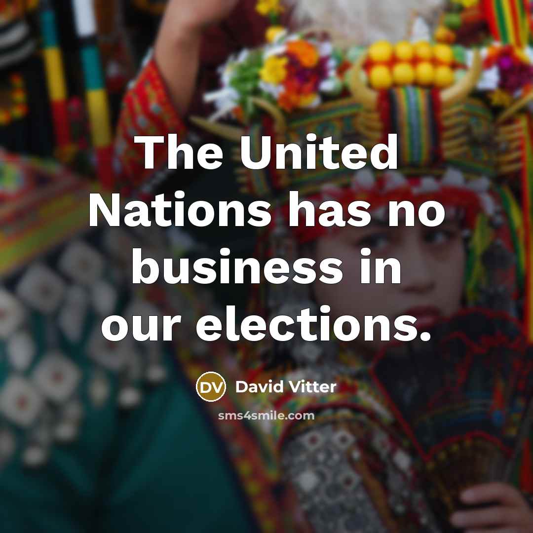 “The United Nations has no business in our elections.…” quote by David Vitter