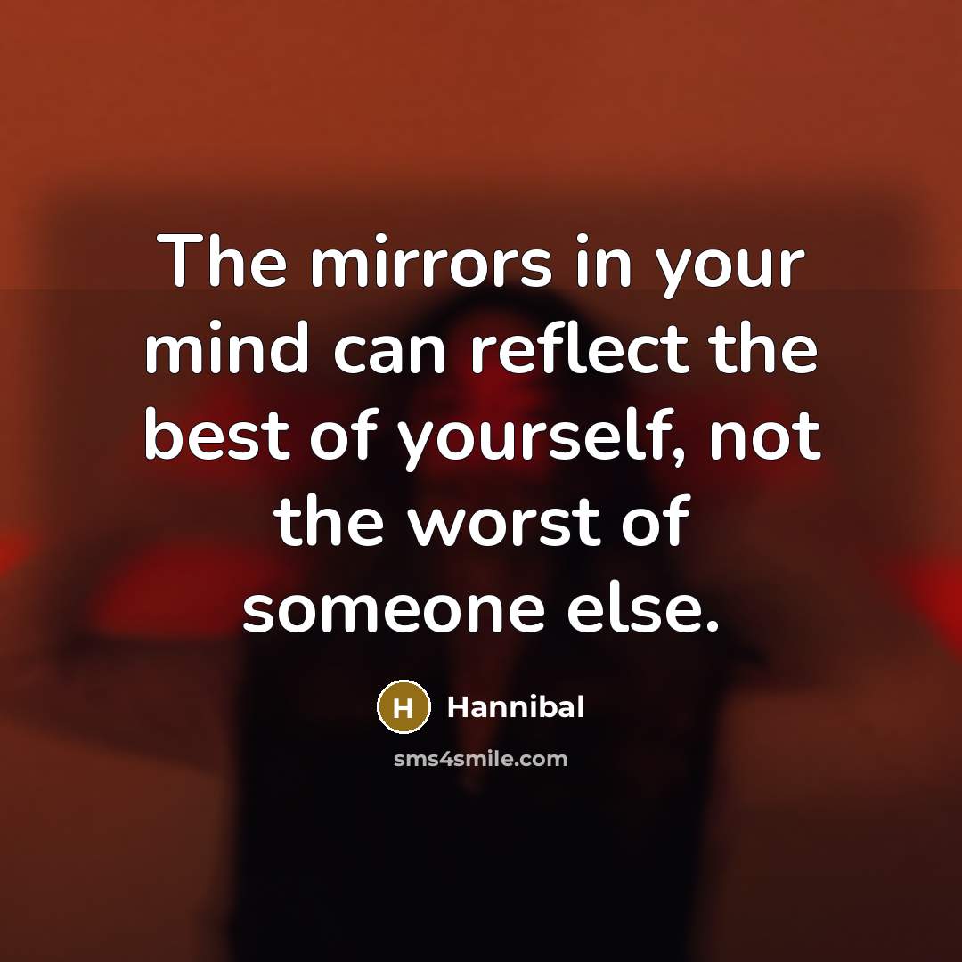 “The mirrors in your mind can reflect the best of…” quote by Hannibal