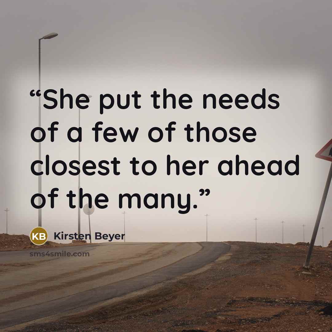 “She put the needs of a few of those closest to her ahead of the many.” quote by Kirsten Beyer