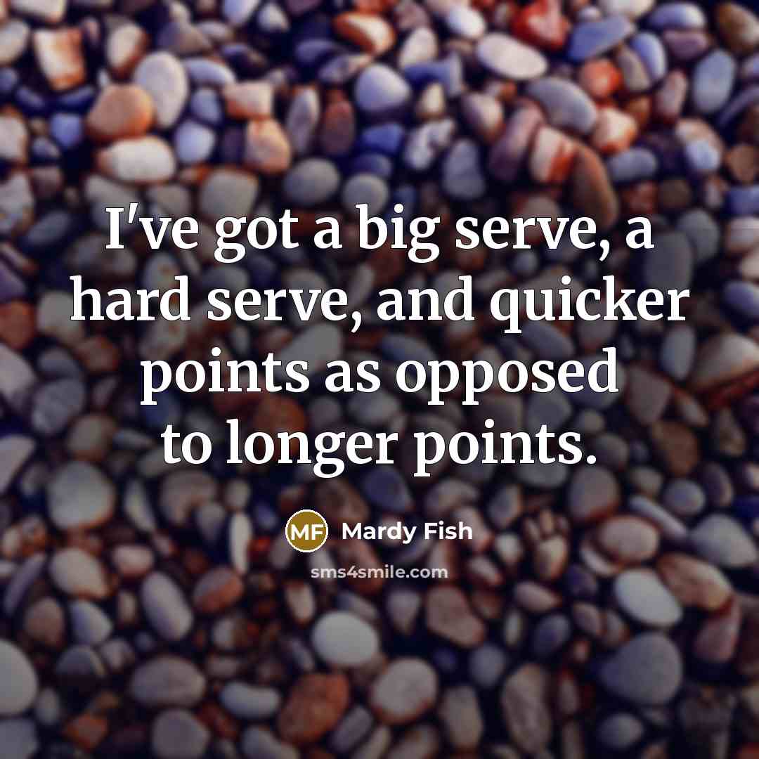 “I've got a big serve, a hard serve, and quicker…” quote by Mardy Fish