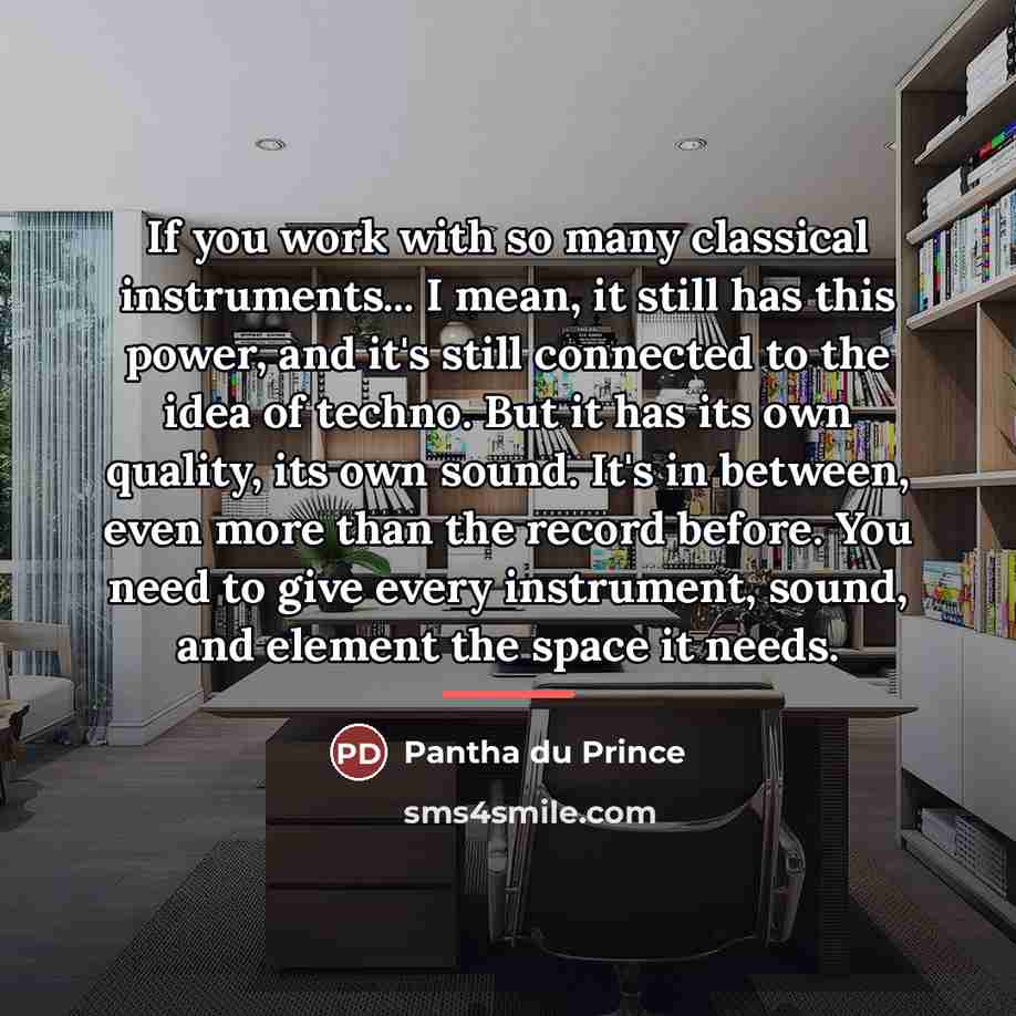 “If you work with so many classical instruments... I mean,…” quote by Pantha du Prince