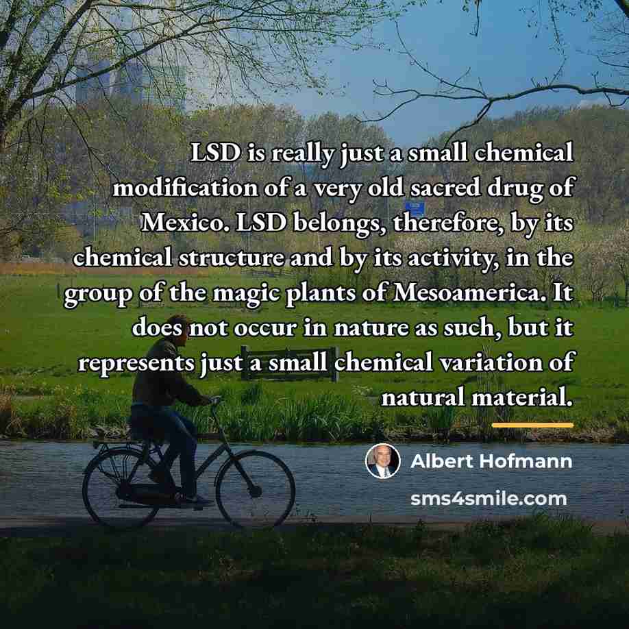 “LSD is really just a small chemical modification of a…” quote by Albert Hofmann