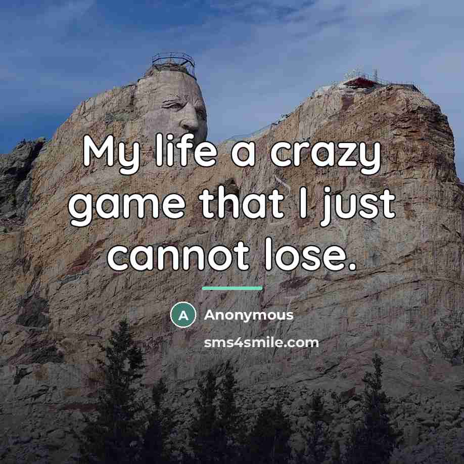 “My life a crazy game that I just cannot lose.…” quote by Anonymous