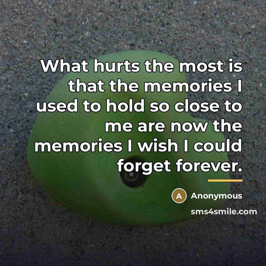 “What hurts the most is that the memories I used…” quote by Anonymous