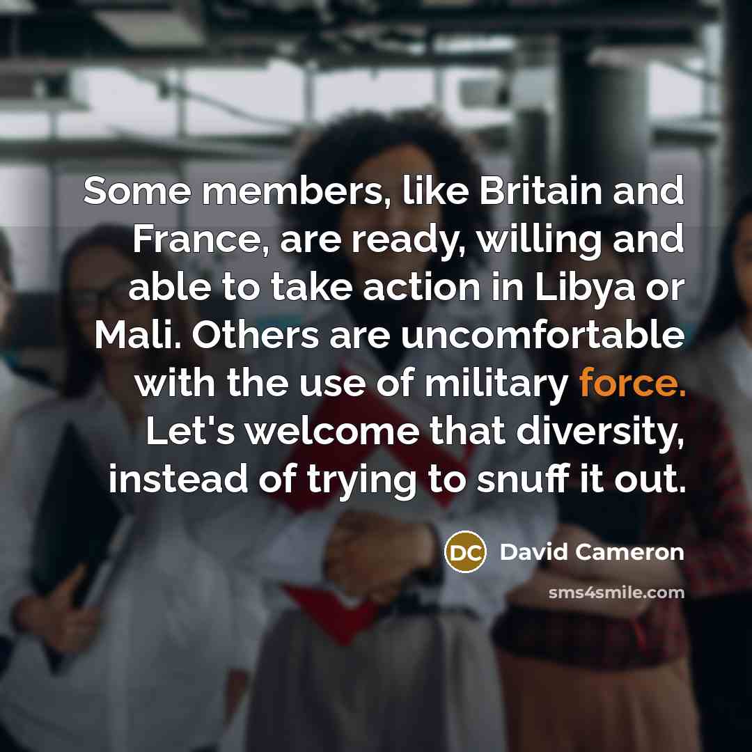 “Some members, like Britain and France, are ready, willing and…” quote by David Cameron
