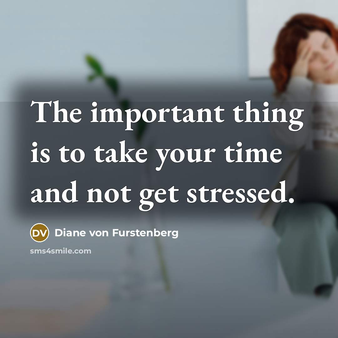 “The important thing is to take your time and not…” quote by Diane von Furstenberg