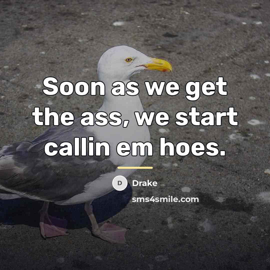 “Soon as we get the ass, we start callin em…” quote by Drake