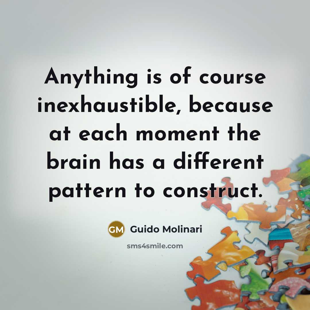 “Anything is of course inexhaustible, because at each moment the…” quote by Guido Molinari