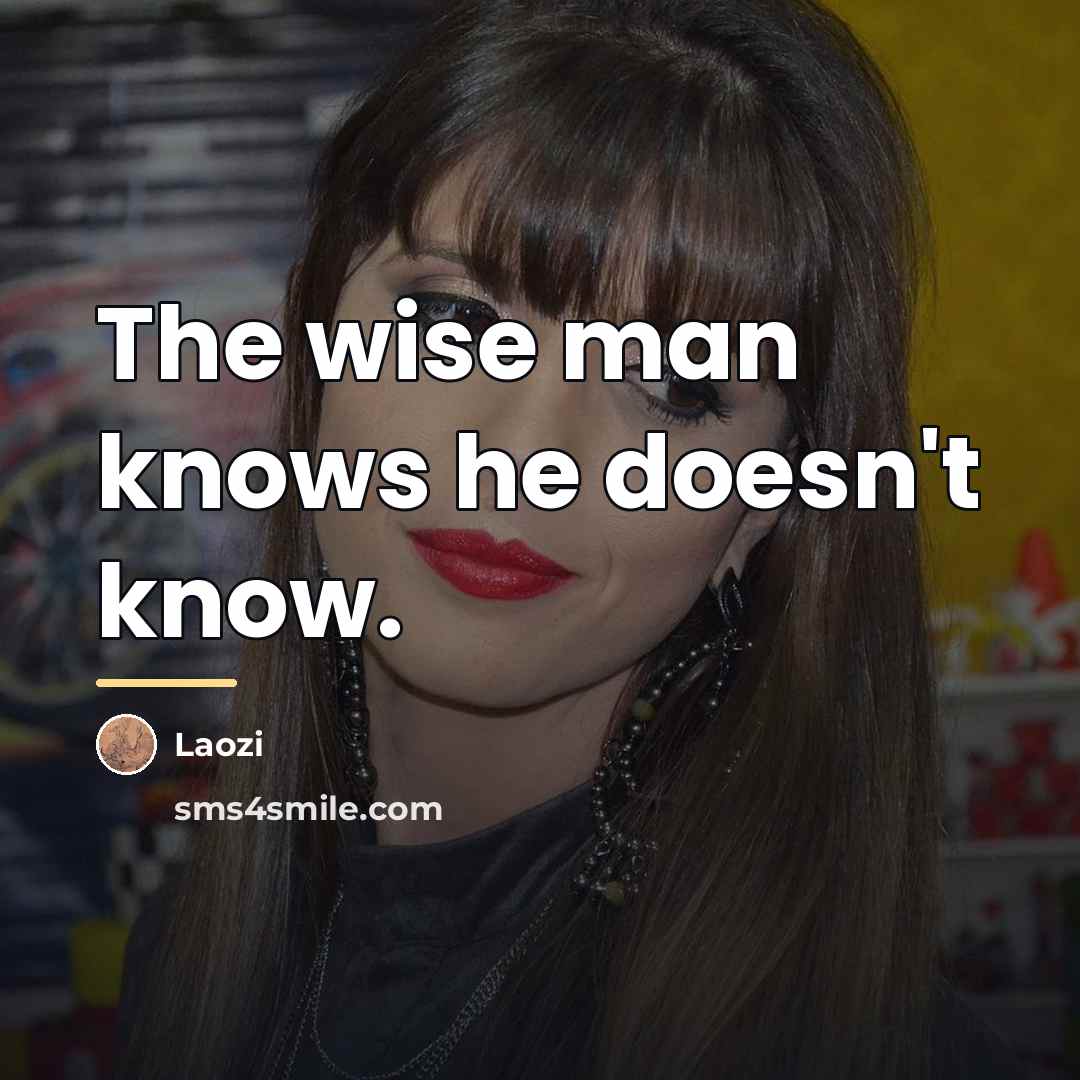 “The wise man knows he doesn't know.…” quote by Laozi
