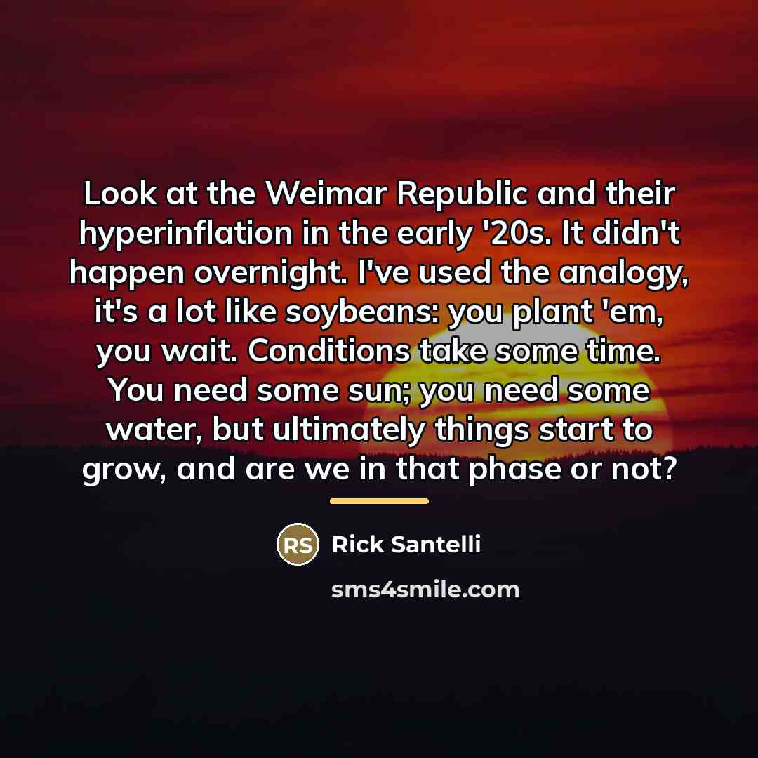 “Look at the Weimar Republic and their hyperinflation in the…” quote by Rick Santelli