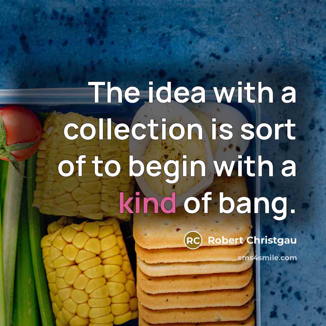 “The idea with a collection is sort of to begin…” quote by Robert Christgau