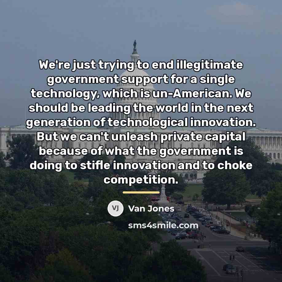 “We're just trying to end illegitimate government support for a…” quote by Van Jones