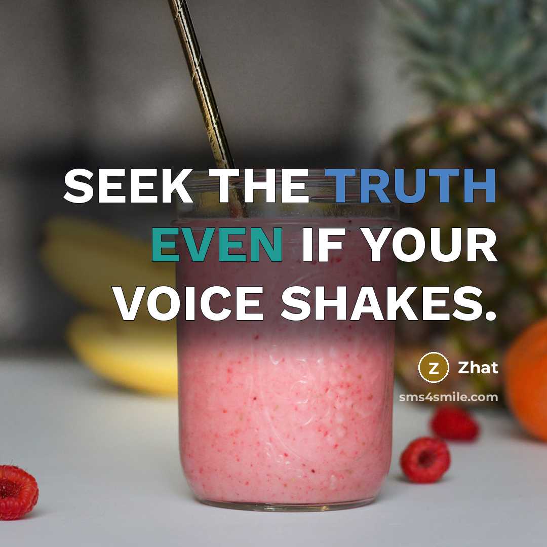 “SEEK THE TRUTH EVEN IF YOUR VOICE SHAKES.” quote by ZHAT