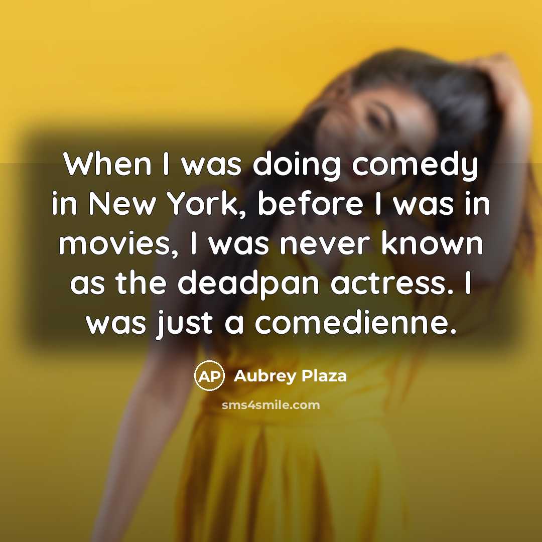 “When I was doing comedy in New York, before I…” quote by Aubrey Plaza