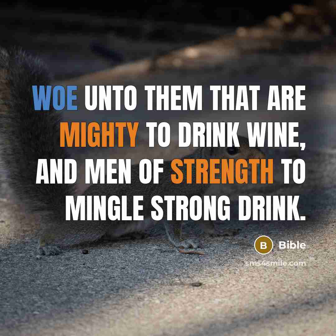 “Woe unto them that are mighty to drink wine, and…” quote by Bible