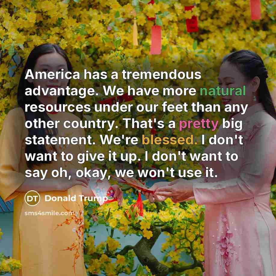 “America has a tremendous advantage. We have more natural resources…” quote by Donald Trump