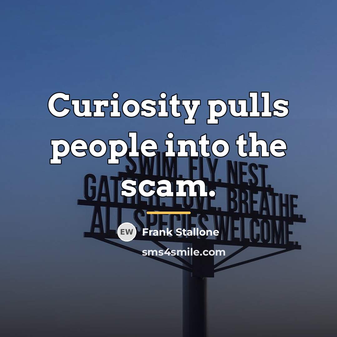 “Curiosity pulls people into the scam.…” quote by Frank Stallone