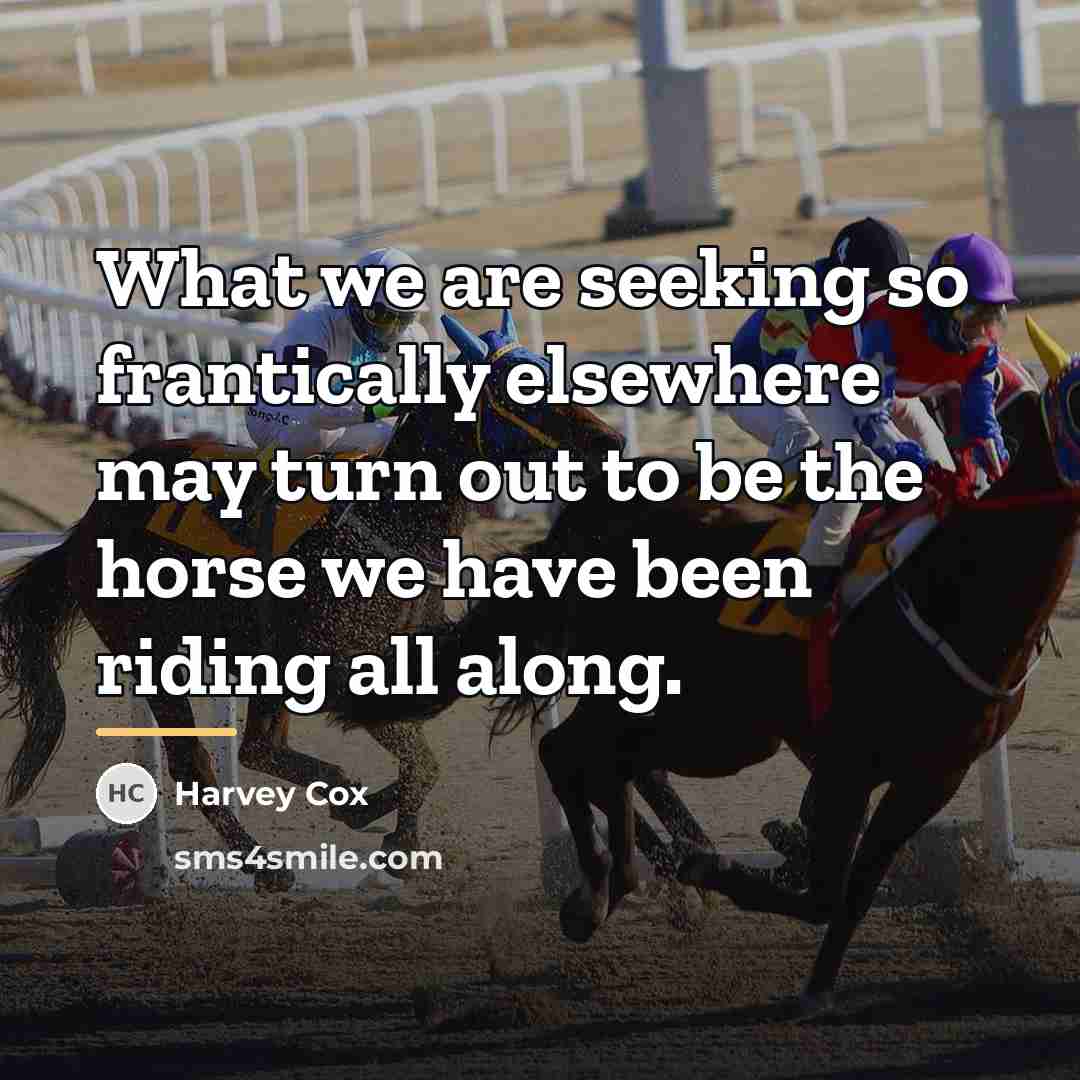 “What we are seeking so frantically elsewhere may turn out…” quote by Harvey Cox