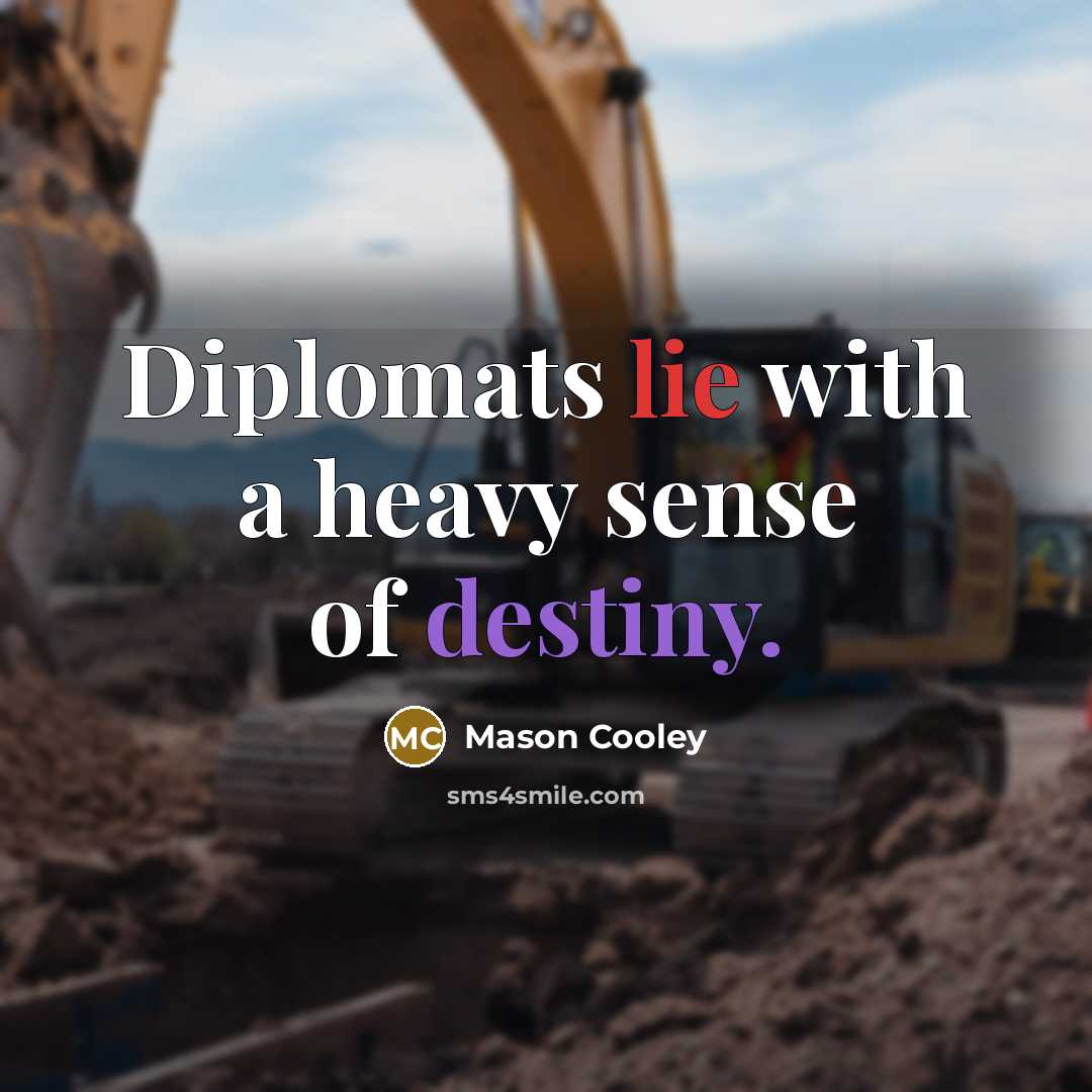 “Diplomats lie with a heavy sense of destiny.…” quote by Mason Cooley