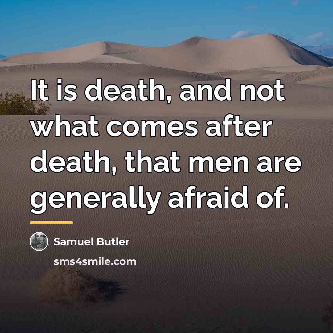 “It is death, and not what comes after death, that…” quote by Samuel Butler
