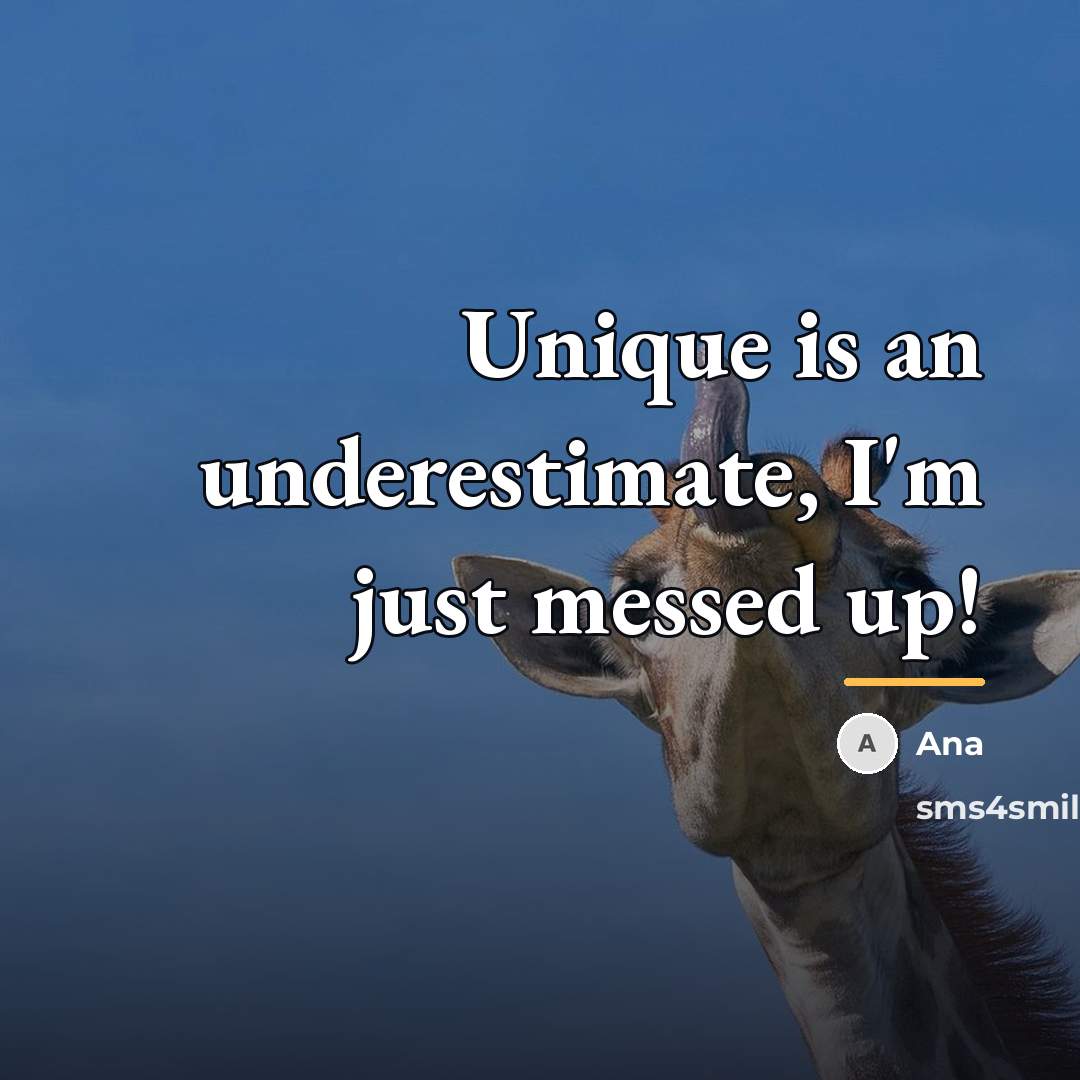 “Unique is an underestimate, I'm just messed up!…” quote by Ana