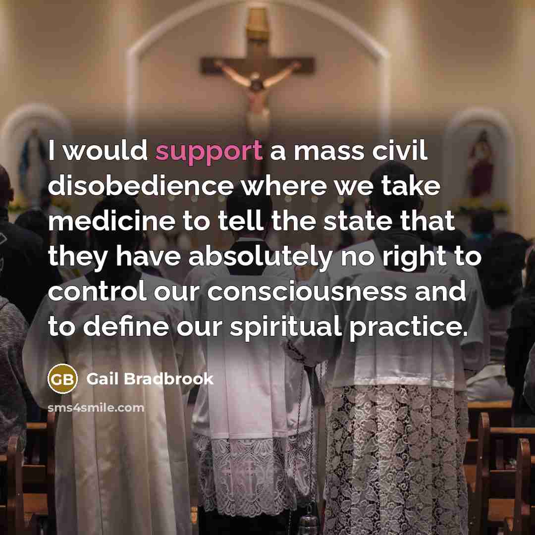 “I would support a mass civil disobedience where we take…” quote by Gail Bradbrook