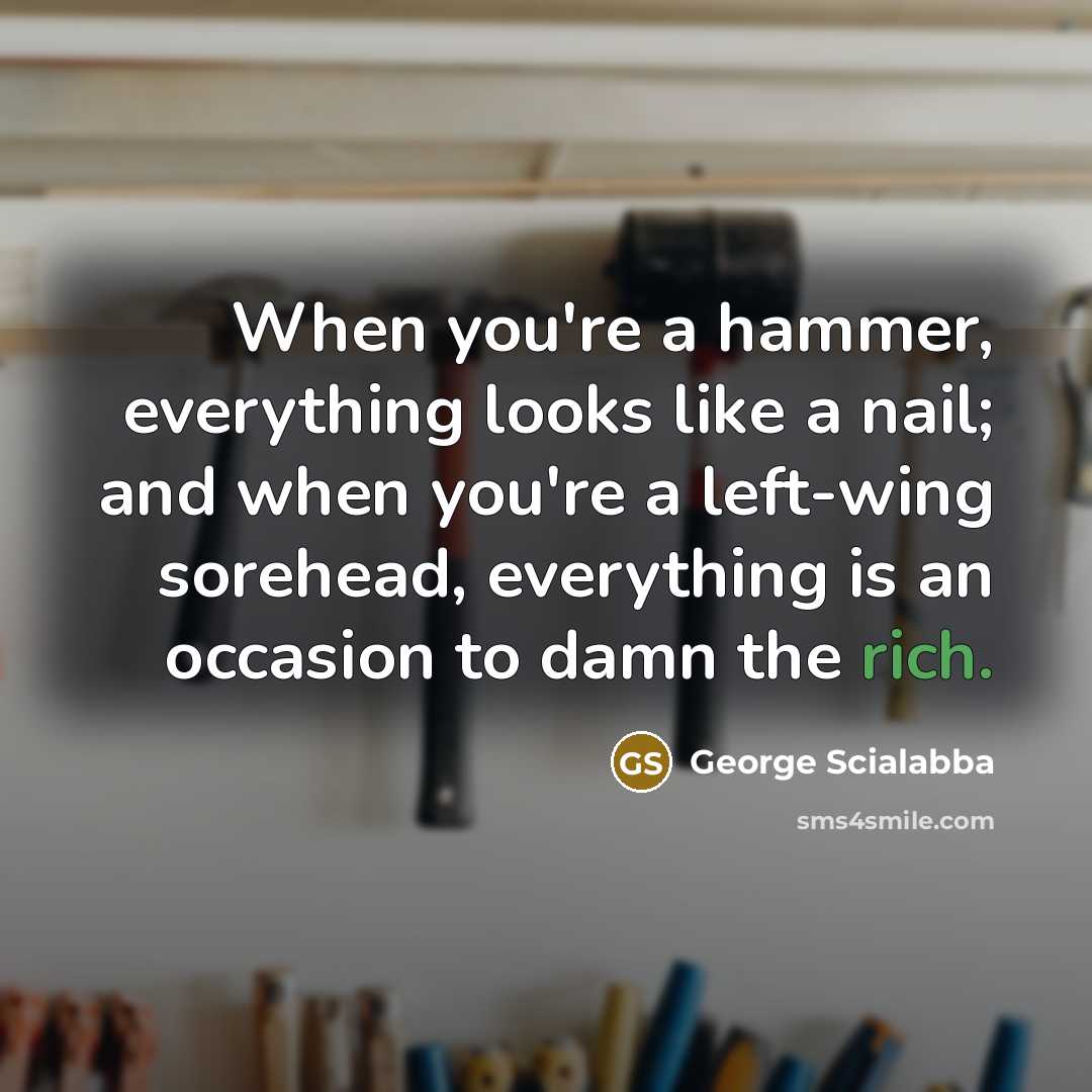 “When you're a hammer, everything looks like a nail; and…” quote by George Scialabba