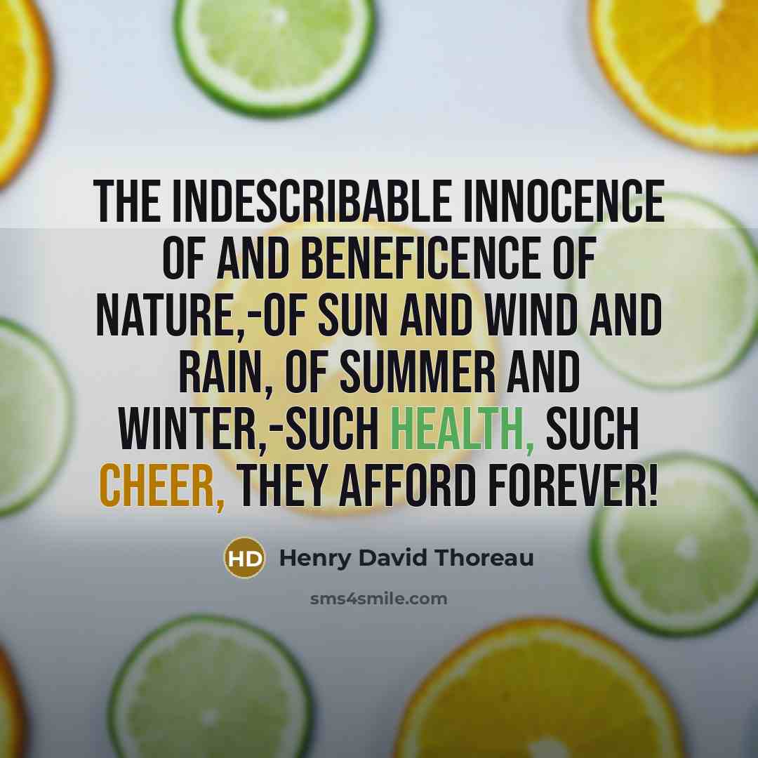“The indescribable innocence of and beneficence of Nature,-of sun and…” quote by Henry David Thoreau